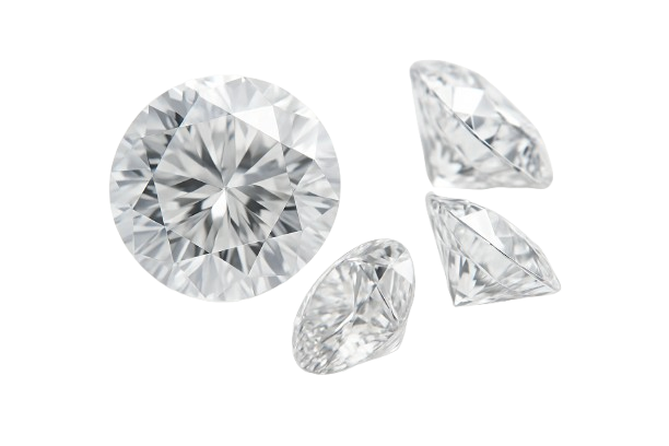 High-quality CVD diamonds in various cuts including round brilliant, oval, and cushion cuts