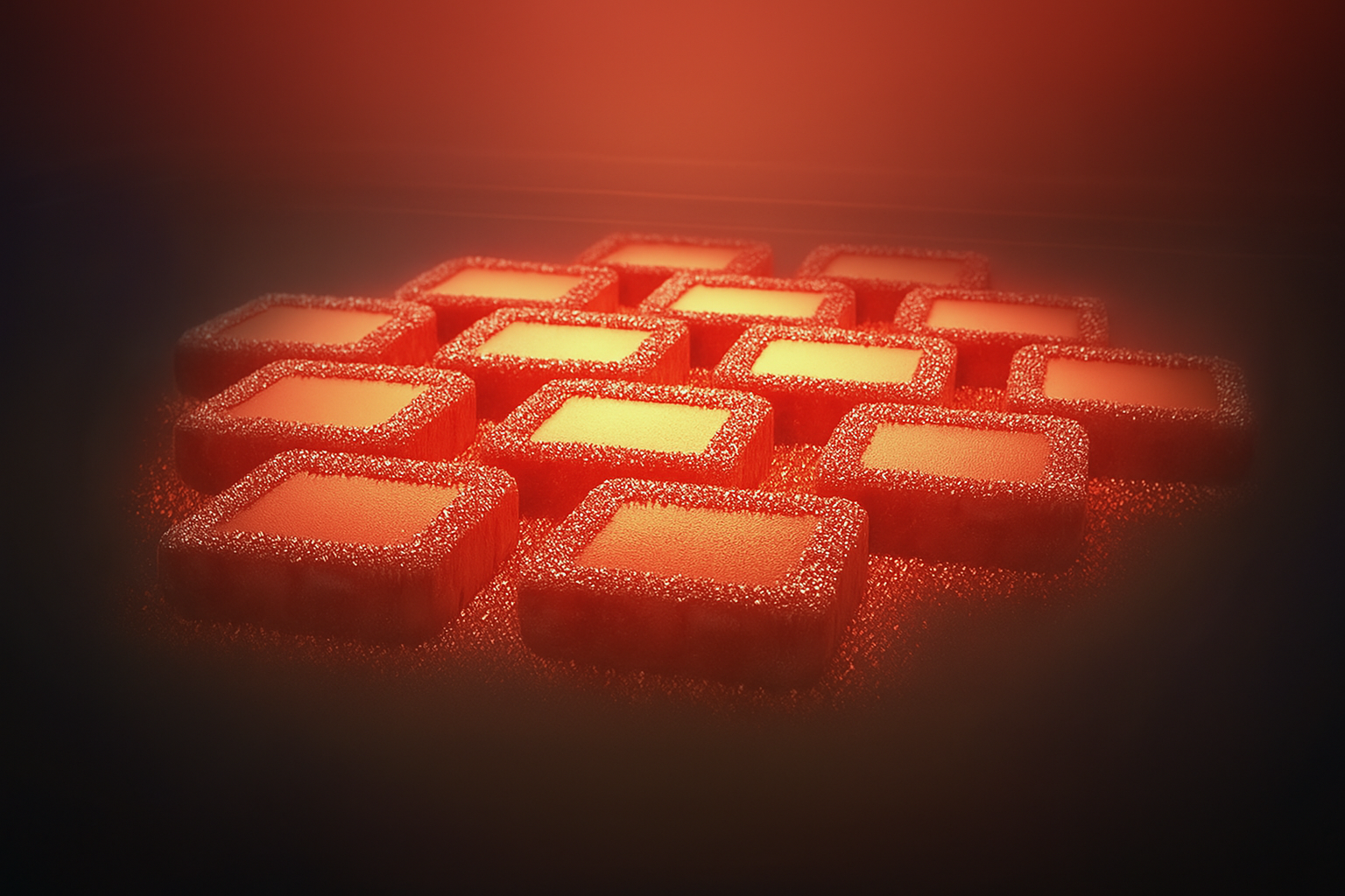 CVD diamond substrates under red lighting showing precision-manufactured wafers